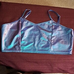Women's Exotic Metallic Large Crop Top Halter